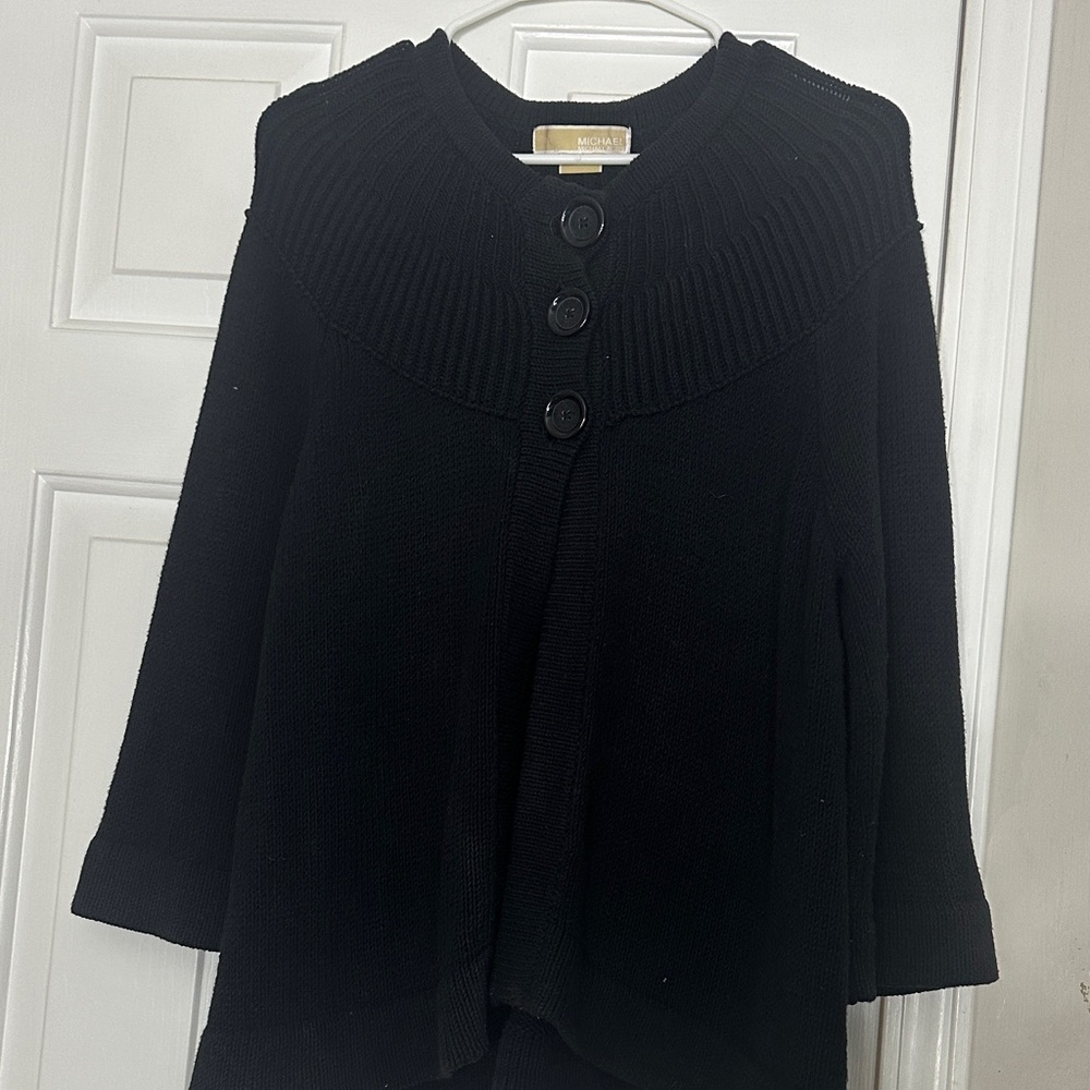 Michael Kors Black Button-Up Cardigan